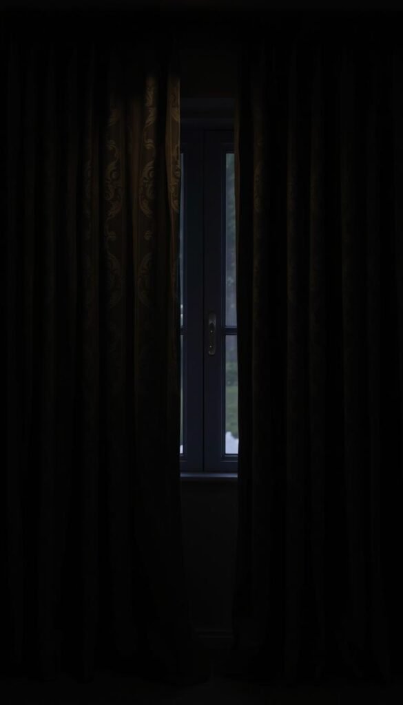 An elegant, dimly-lit bedroom with rich, heavy curtains in a muted, dark academic palette. The curtains hang in soft folds, partially obscuring the window and casting dramatic shadows across the room. Subtle highlights from a single, angled light source illuminates the intricate, textured fabric, creating a moody, atmospheric ambiance. The curtains frame the window, inviting the viewer to imagine the tranquil, secluded space beyond. The overall scene conveys a sense of contemplative sophistication, highlighting the curtains as a foundational design element in cultivating this evocative, refined aesthetic. An elegant, dimly-lit bedroom with rich, heavy curtains in a muted, dark academic palette. The curtains hang in soft folds, partially obscuring the window and casting dramatic shadows across the room. Subtle highlights from a single, angled light source illuminates the intricate, textured fabric, creating a moody, atmospheric ambiance. The curtains frame the window, inviting the viewer to imagine the tranquil, secluded space beyond. The overall scene conveys a sense of contemplative sophistication, highlighting the curtains as a foundational design element in cultivating this evocative, refined aesthetic.