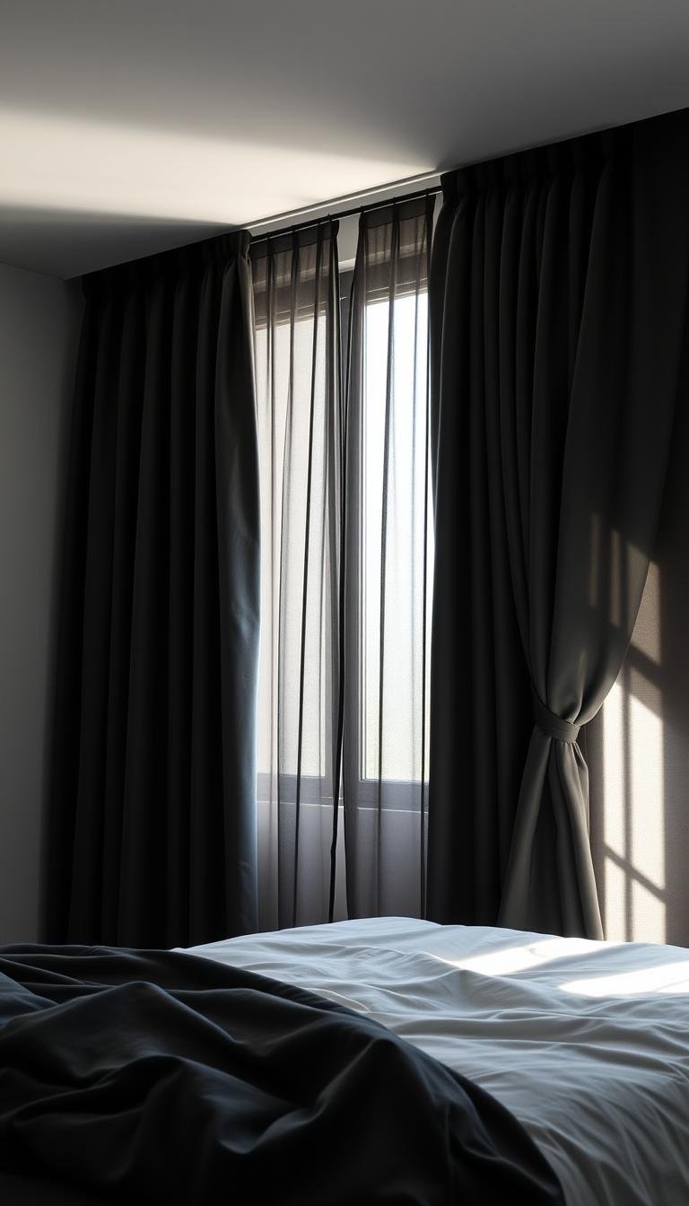Charcoal Curtains for a Sophisticated Bedroom