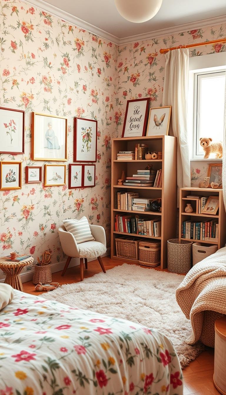 Girls Bedroom Wallpaper and Art Ideas