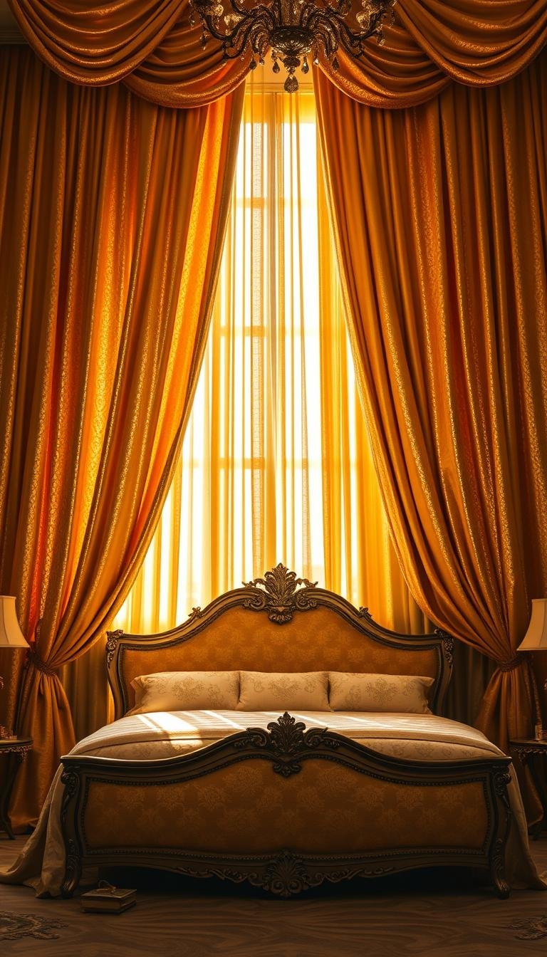 Gold Bedroom Curtains That Add Luxury Glow