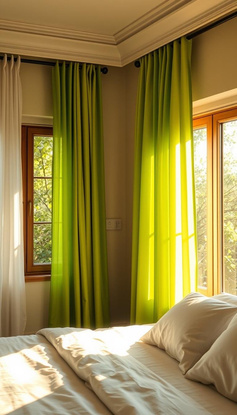 Green Bedroom Curtains That Bring Nature Indoors