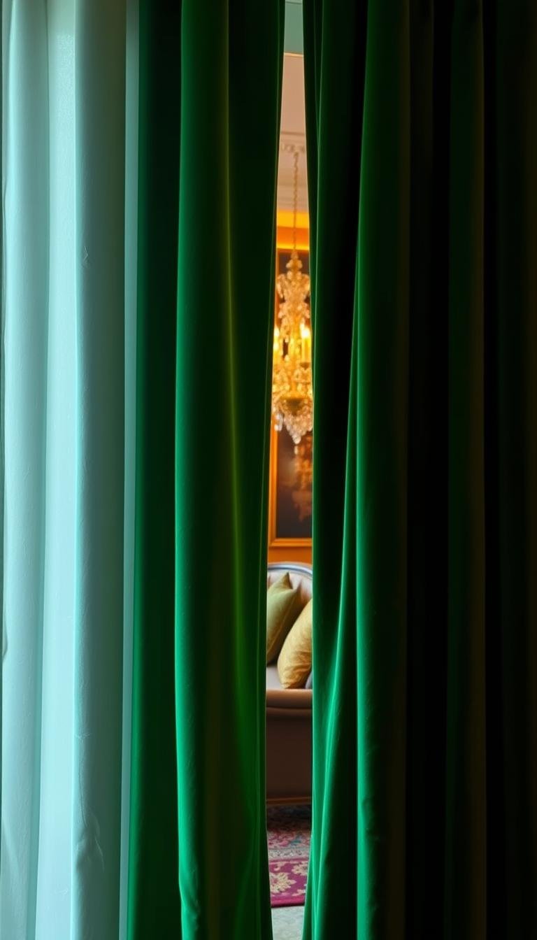 Green Velvet Curtains That Feel Royal and Cozy