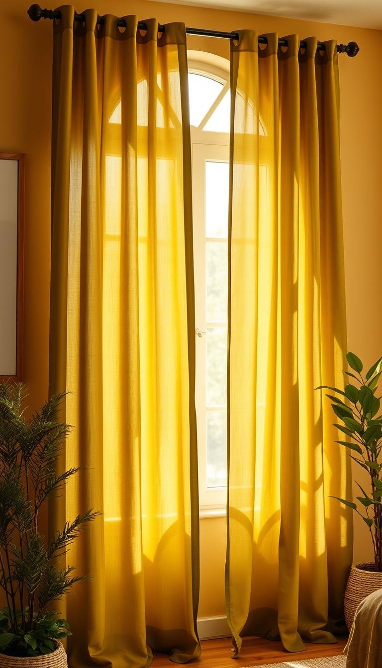 Olive Green Bedroom Curtains for Organic Vibes