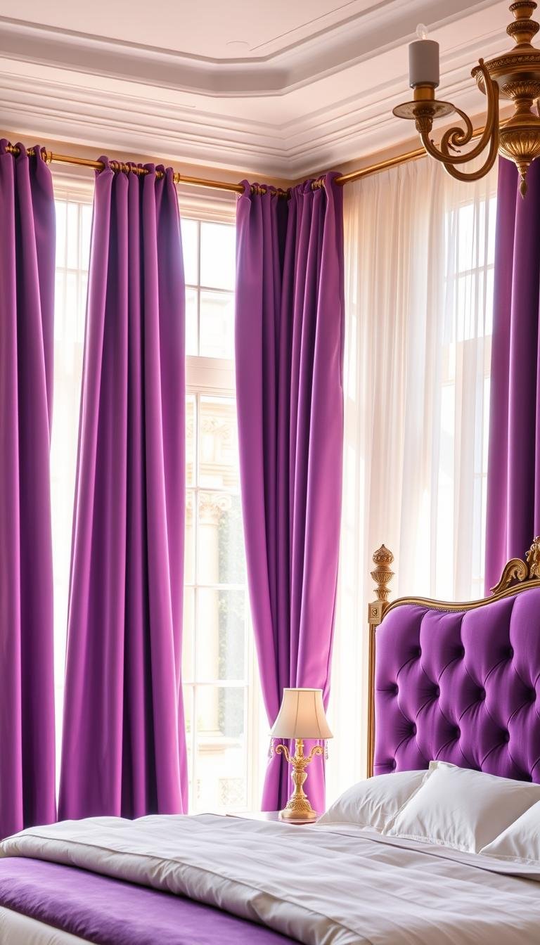 Purple Bedroom Curtains for Elegant Interiors