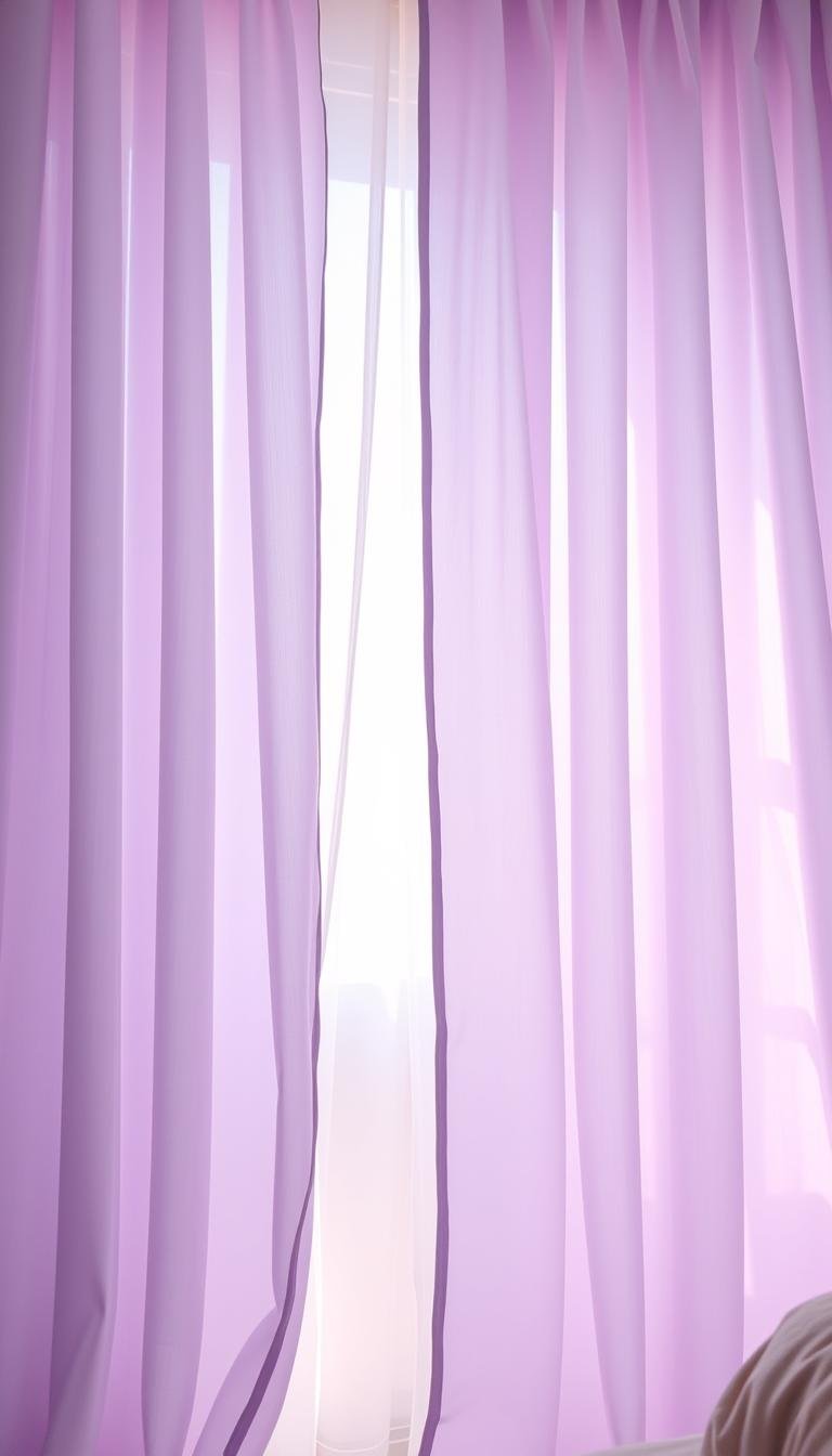 Soft Lavender Curtains for Relaxing Bedroom Spaces