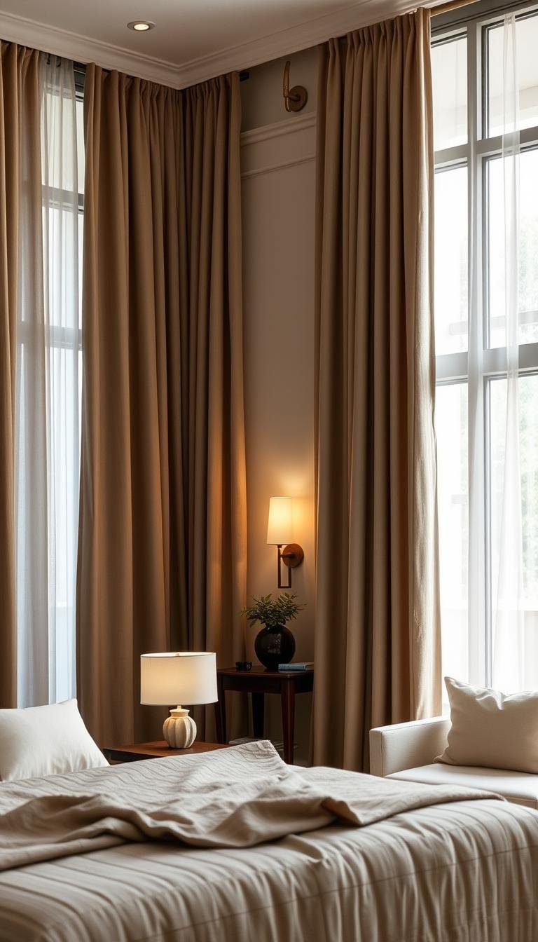 Taupe Curtains for Modern Neutral Bedrooms