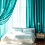 Teal Bedroom Curtains for Bold Contemporary Style