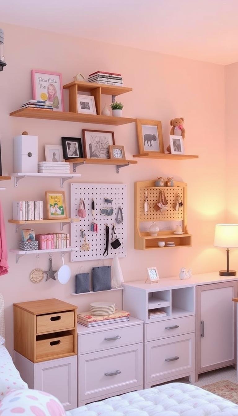 Wall Shelving Ideas for Small Girls Bedrooms