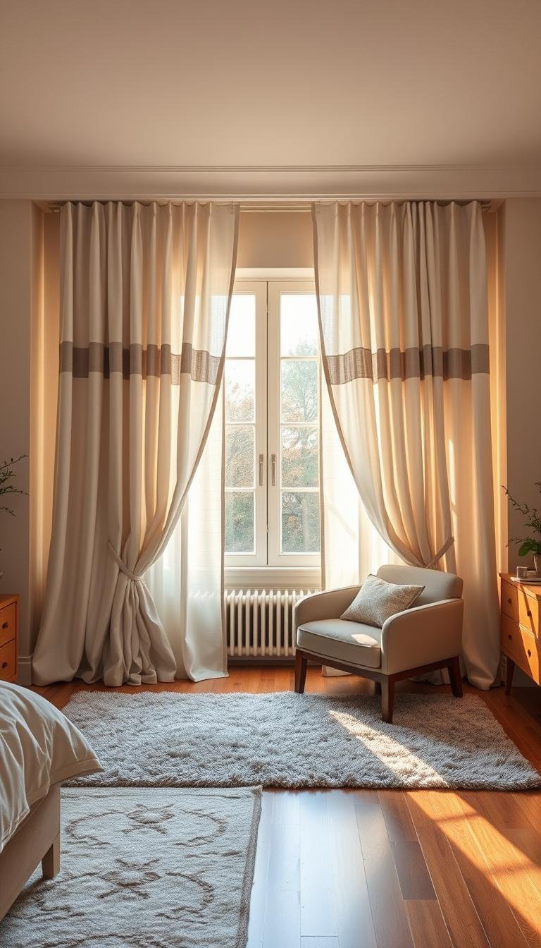 White and Grey Curtains for Chic Bedrooms