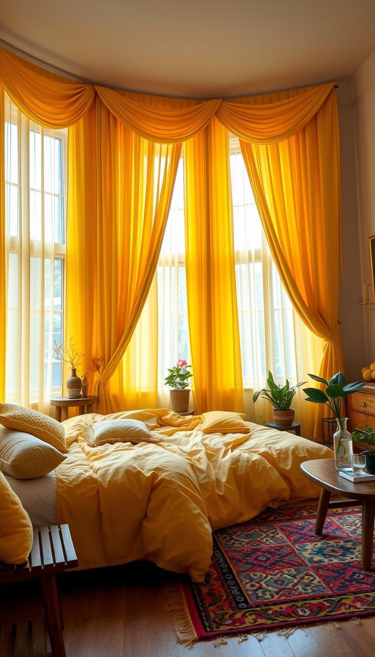 Yellow Bedroom Curtains That Spark Positivity