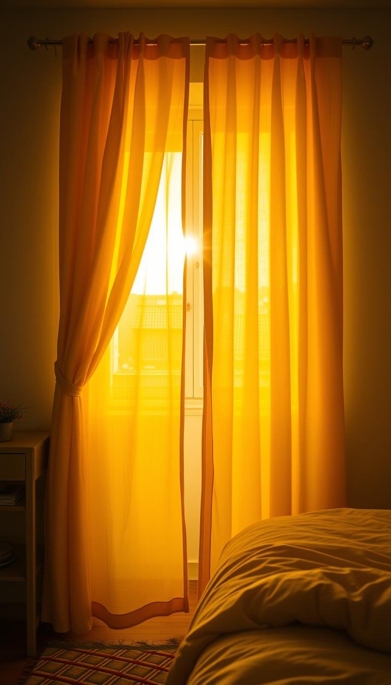 Yellow Curtains That Brighten Small Bedrooms