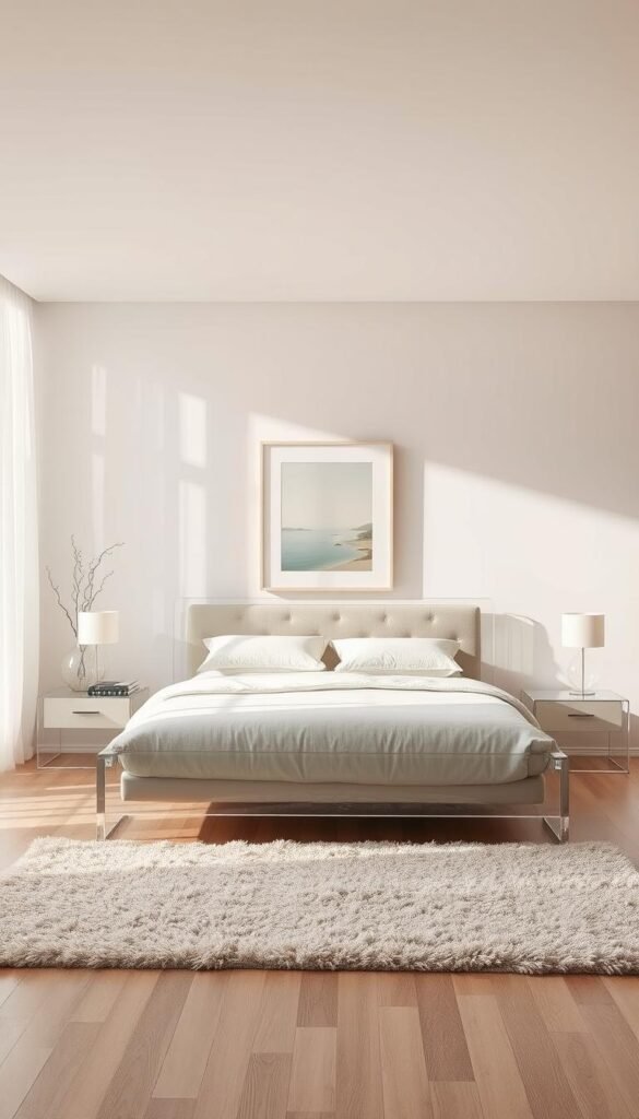 A cozy, well-lit acrylic bedroom with a neutral, harmonious color palette. In the foreground, a modern acrylic bed frame and side tables create a clean, minimalist aesthetic. A plush, textured rug and acrylic-framed artwork adorn the middle ground, adding depth and visual interest. The background features a large window allowing natural light to flood the space, complemented by sheer curtains that softly diffuse the illumination. Strategically placed acrylic decor elements, such as a minimalist vase and candlesticks, enhance the cohesive, refined atmosphere. Overall, the scene conveys a sense of tranquility and elegant simplicity, perfectly showcasing the beauty and versatility of acrylic furnishings in a bedroom setting. A cozy, well-lit acrylic bedroom with a neutral, harmonious color palette. In the foreground, a modern acrylic bed frame and side tables create a clean, minimalist aesthetic. A plush, textured rug and acrylic-framed artwork adorn the middle ground, adding depth and visual interest. The background features a large window allowing natural light to flood the space, complemented by sheer curtains that softly diffuse the illumination. Strategically placed acrylic decor elements, such as a minimalist vase and candlesticks, enhance the cohesive, refined atmosphere. Overall, the scene conveys a sense of tranquility and elegant simplicity, perfectly showcasing the beauty and versatility of acrylic furnishings in a bedroom setting.