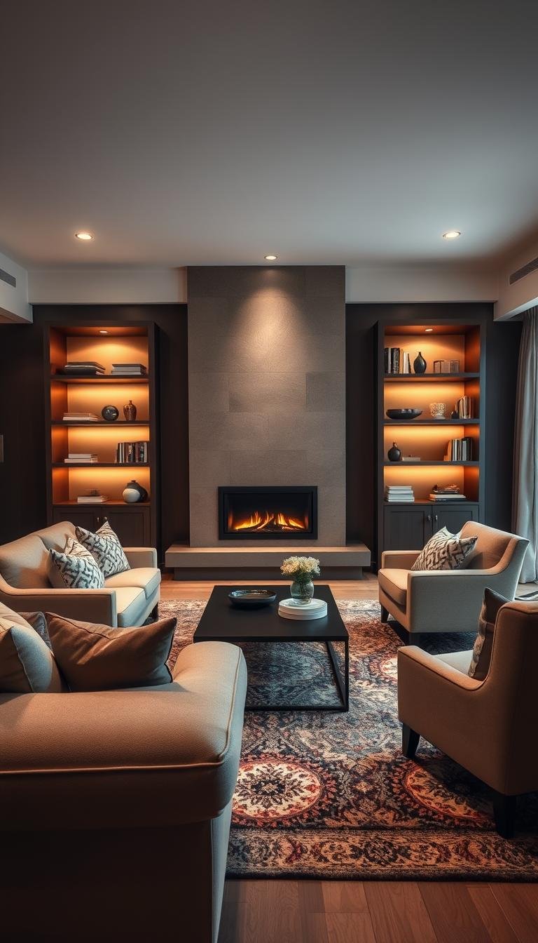 living room designs with fireplace